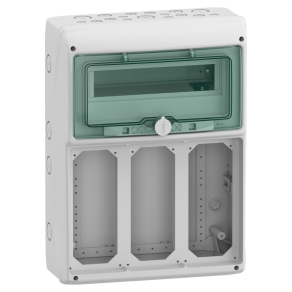   Schneider Electric Mureva Enclosure - 13187 - (Kaedra) Kiselosztó, átlátszó ajtó, 1x12 modul+3 nyílás