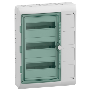   Schneider Electric Mureva Enclosure - 13440 - (Kaedra) Kiselosztó illesztődobozzal, átlátszó ajtó, 3x12 modul+4 nyílás
