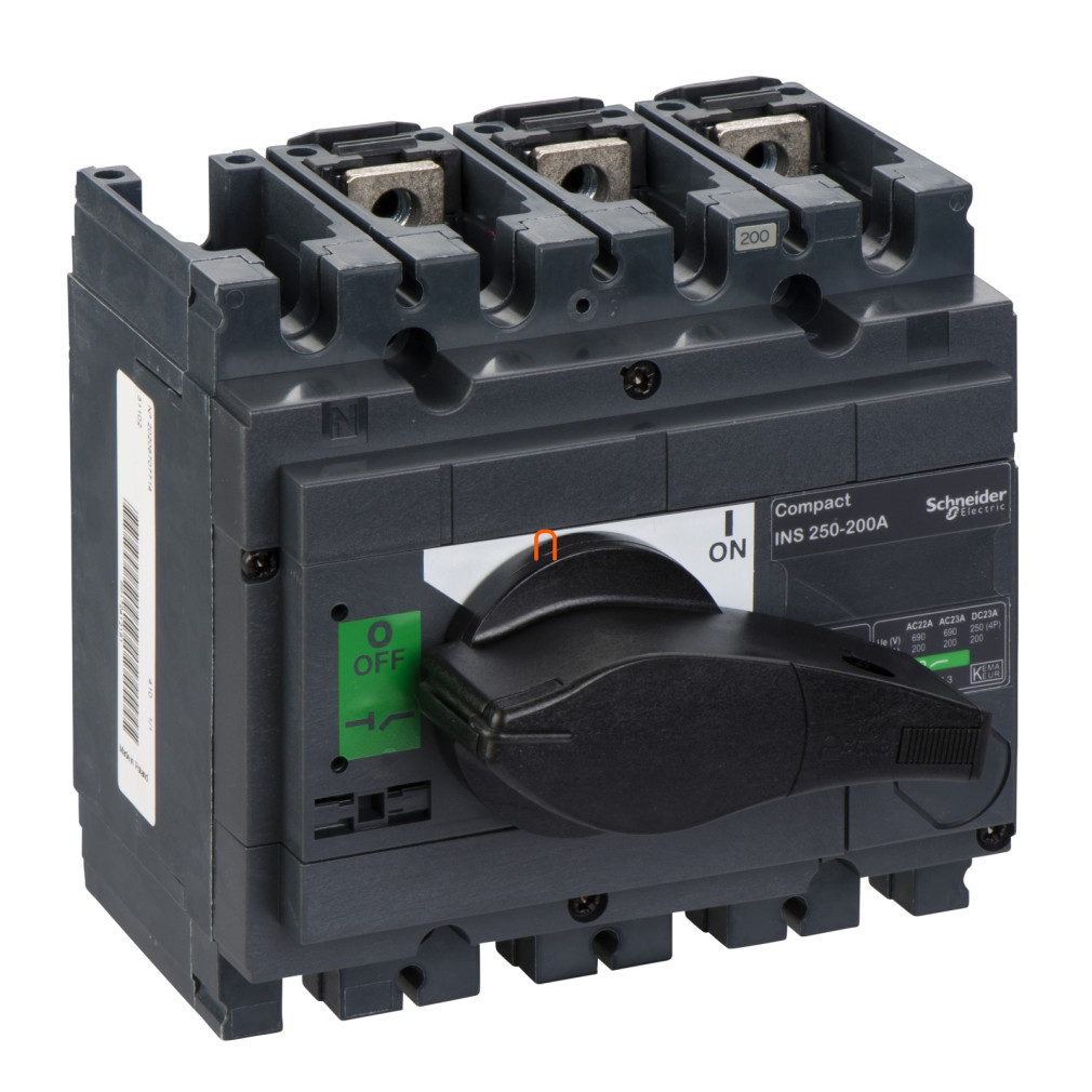 Interpact INS250-200A 3P fekete kapcsolókarral 31102 Schneider