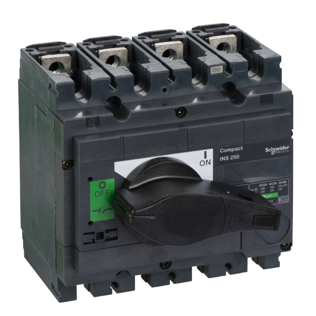 Interpact INS250 4P fekete kapcsolókarral 31107 Schneider