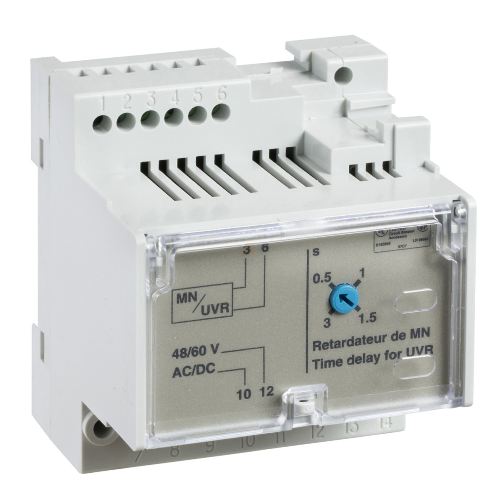 Késleltetőegység MN 220-250 V AC/DC 50/60 Hz állítható időkésleltetéssel 33682 Schneider