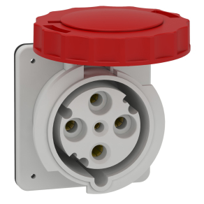   Schneider Electric Kaedra Box - 81682 - Mureva PK (Pratika) Falra szerelhető egyenes aljzat, 3P+F, 6h, 63A, 415V, IP67, csavaros