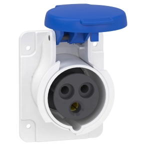 Schneider Electric PratiKa - PKF16G423 - Mureva PK (Pratika) Panelre szerelhető egyenes aljzat, 2P+F, 6h, 16A, 250V, IP44, csavaros