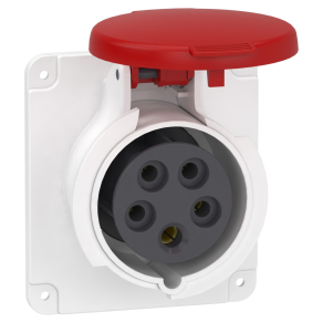   Schneider Electric PratiKa - PKF16G435 - Mureva PK (Pratika) Panelre szerelhető egyenes aljzat, 3P+N+F, 6h, 16A, 415V, IP44, csavaros