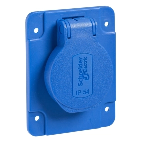 Schneider Electric Kaedra Box - PKS61B - Mureva PK (Pratika) Háztartási aljzat, 2P+F, 65x85, hátsó meghúzással, kék, IP54, német