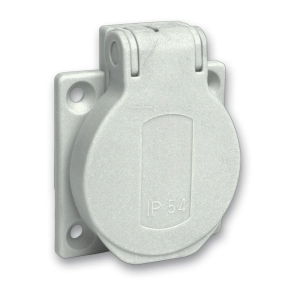 Schneider Electric PratiKa - PKN51G - Mureva PK (Pratika) Háztartási aljzat, 2P+F, 50x50, hátsó meghúzással, szürke, IP54, francia