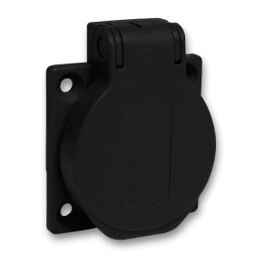 Schneider Electric PratiKa - PKN51N - Mureva PK (Pratika) Háztartási aljzat, 2P+F, 50x50, hátsó meghúzással, fekete, IP54, francia