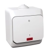 Schneider Electric Cedar Plus - WDE000521 - Kétpólusú kapcsoló, jelzőfénnyel, IP44, fehér