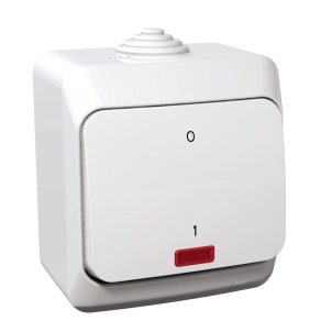 Schneider Electric Cedar Plus - WDE000521 - Kétpólusú kapcsoló, jelzőfénnyel, IP44, fehér
