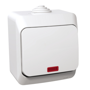   Schneider Electric Cedar Plus - WDE000561 - Váltókapcsoló, jelzőfénnyel, IP44, fehér