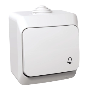 Schneider Electric Cedar Plus - WDE000512 - Egypólusú nyomó, csengőjellel, IP44, fehér