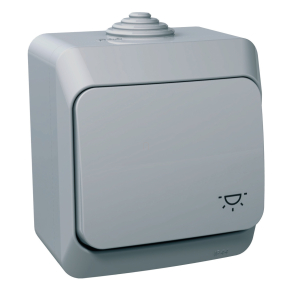   Schneider Electric Cedar Plus - WDE000613 - Egypólusú nyomó, lámpajellel, IP44, szürke