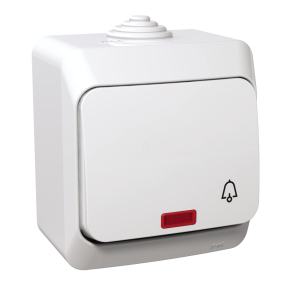   Schneider Electric Cedar Plus - WDE000515 - Egypólusú nyomó csengőjellel, jelzőfénnyel, IP44, fehér