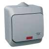 Schneider Electric Cedar Plus - WDE000616 - Egypólusú nyomó lámpajellel, jelzőfénnyel, IP44, szürke