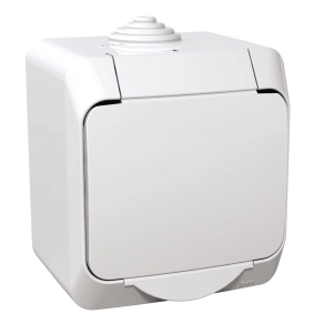 Schneider Electric Cedar Plus - WDE000541 - 2P+F csatlakozóaljzat, biztonsági zsaluval, csapófedéllel, IP44, fehér