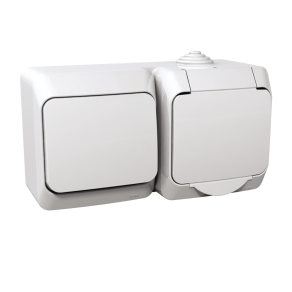   Schneider Electric Cedar Plus - WDE000500 - 2P+F csatlakozóaljzat, egypólusú kapcsolóval, IP44, fehér