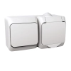 Schneider Electric Cedar Plus - WDE000504 - 2P+F csatlakozóaljzat, váltókapcsolóval, IP44, fehér