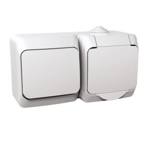   Schneider Electric Cedar Plus - WDE000504 - 2P+F csatlakozóaljzat, váltókapcsolóval, IP44, fehér