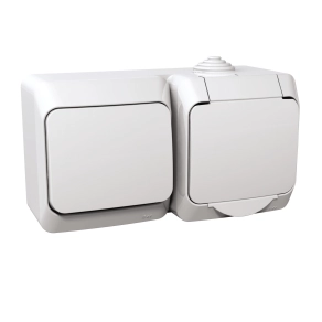 Schneider Electric Cedar Plus - WDE000504 - 2P+F csatlakozóaljzat, váltókapcsolóval, IP44, fehér