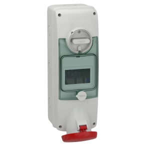   Schneider Electric Kaedra Box - PKB63Q535 - Mureva PK (Unika) Falra szerelhető, reteszelhető aljzat, 3P+N+F, 6h, 63A, 415V, IP65, DIN sínnel