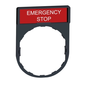 Schneider Electric Harmony XB4 - ZBY2330 - címketartó 30x40 mm, Ø22 készülékekhez, 8x27 mm felirati címkével, EMERGENCY STOP