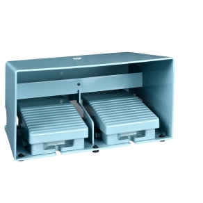 Schneider Electric Harmony XPE - XPEM3100D - lábkapcsoló, két pedálos, 1 fokozatú, 2x 1NO+1NC, védőtetővel, fém, kék