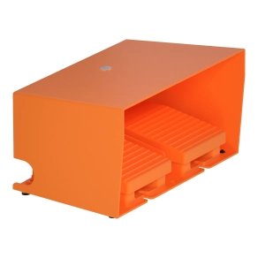 Schneider Electric Harmony XPE - XPER3100D - lábkapcsoló, két pedálos, 1 fokozatú, 2x 1NO+1NC, védőtetővel, fém, narancssárga