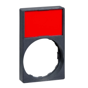 Schneider Electric Harmony XB4 - ZBY6H101 - címketartó 30x50 mm, kiemelkedő, Ø22 készülékekhez, 18x27 mm jelöletlen felirati címkével, fekete/piros
