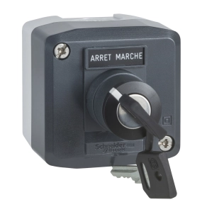 Schneider Electric Harmony XALD - XALD142 - tokozott kulcsos választókapcsoló, 2 állású, 1NO, "Arrét-Marche" felirat