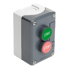   Schneider Electric Harmony XALD - XALD215 - tokozott nyomógomb, 1 piros - 1 zöld nyomógomb, 1NC+1NO, "Start" "Stop" feliratok