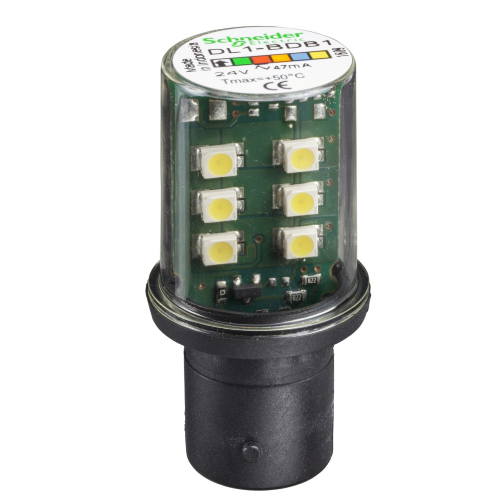 DL1BDB1 LED BA15D foglalatban 24V fehér Schneider