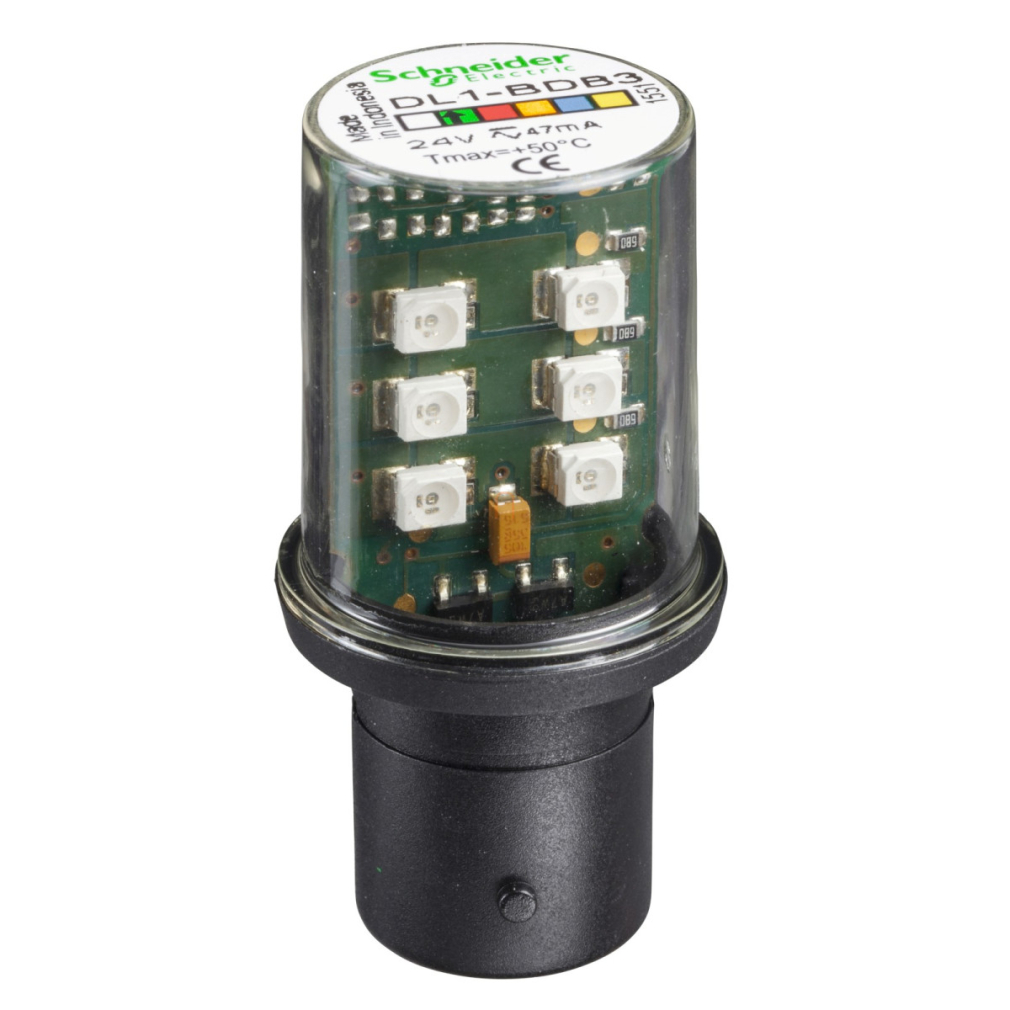 DL1BDB3 LED BA15D foglalatban 24V zöld Schneider