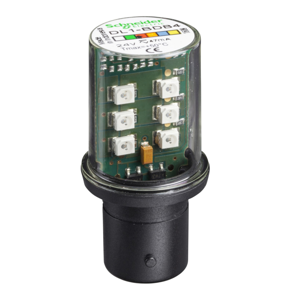 DL1BDB4 LED BA15D foglalatban 24V piros Schneider