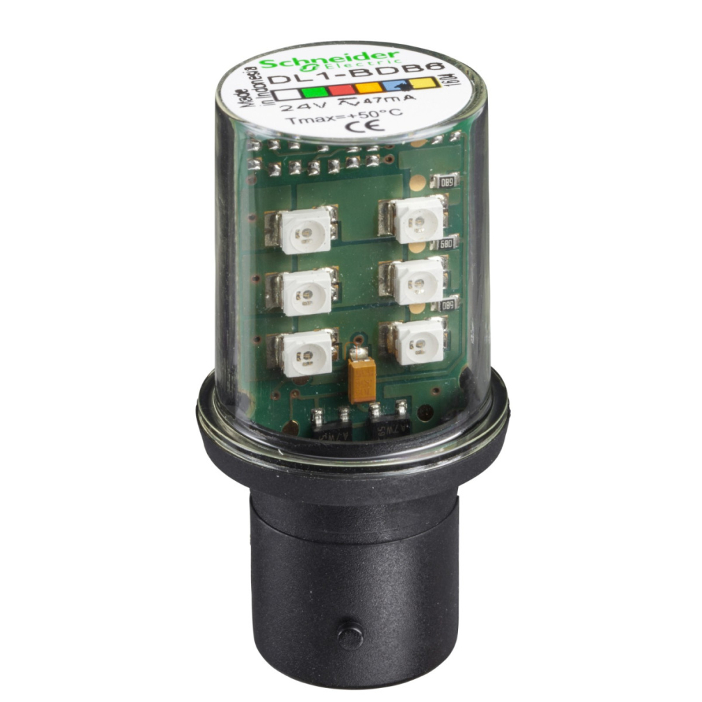 DL1BDB6 LED BA15D foglalatban 24V kék Schneider