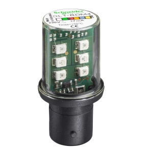 Schneider DL1BDM4 LED-es izzó, BA15d foglalat, 230V, piros