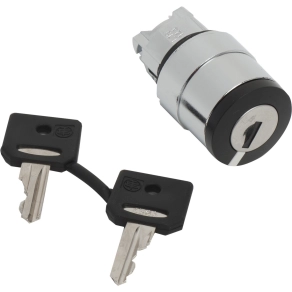 Schneider Electric Harmony XB4 - ZB4BG410 - fém választókapcsoló fej, Ø22, 458A kulcsos, minden pozícióban kivehető, 2 állású