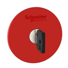 Schneider Electric Harmony XB5 - ZB5AS964 - műanyag vészleállító nyomógomb fej, Ø22, Ø60 gombafejű, 455 kulccsal kioldó, piros