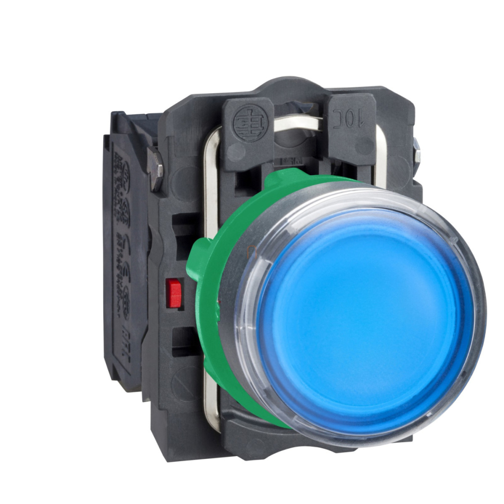 LED-es világító nyomógomb, kék, 110V XB5AW36G5 Schneider