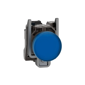Schneider Electric Harmony XB4 - XB4BVG6 - komplett fém LED jelzőlámpa, Ø22, 120VAC, kék