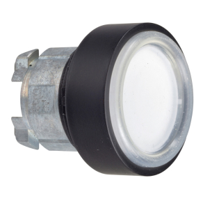   Schneider Electric Harmony XB4 - ZB4BP1837 - fém nyomógomb fej, Ø22, visszatérő, védőmembrán, betehető címke, fehér, fekete perem