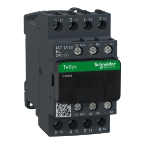 Schneider Electric TeSys D - LC1DT20BL - Kisfogy. DC mágneskapcsoló, 20A (AC1) , csavaros csatlakozás 4Z pólus