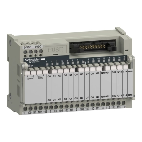   Schneider Electric Modicon ABE7 - ABE7R16T111 - elosztóblokk, 5 mm 1NO EMR relés, 16ki digitális csatorna, ABR7S11 relével