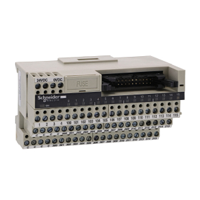   Schneider Electric Modicon ABE7 - ABE7H16C31 - elosztóblokk, miniatűr, HE10, 16 digitális csatorna, 3 sorkapocs/csatorna, LED visszajelzés