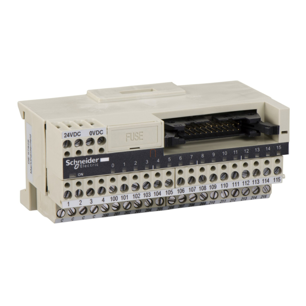Modicon ABE7 elosztóblokk, miniatűr, HE10, 16 digitális csatorna, 2 sorkapocs/csatorna, LED visszajelzés ABE7H16C21 Schneider