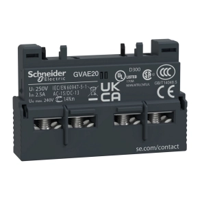   Schneider Electric TeSys - GVAE20 - Segédérintkező blokk, homloklapi, 2Z