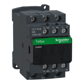   Schneider Electric TeSys D - LC1D18GD - DC mágneskapcsoló, 7,5kW/18A (400V, AC3) , csavaros csatlakozás, 1Z+1NY
