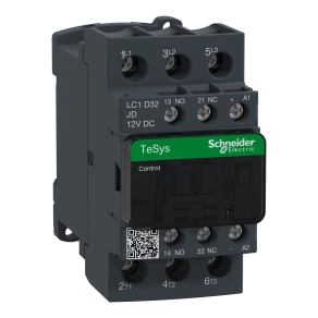 Schneider Electric TeSys D - LC1D32JD - DC mágneskapcsoló, 15kW/32A (400V, AC3) , csavaros csatlakozás, 1Z+1NY