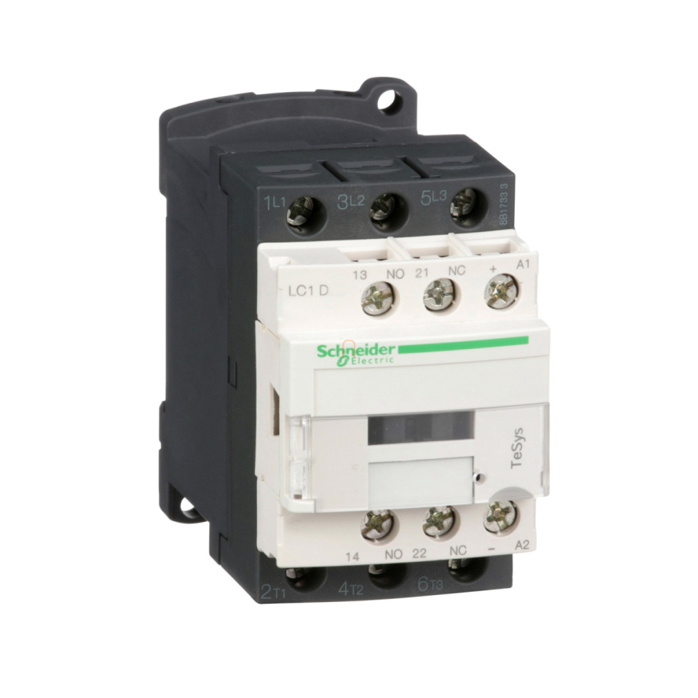LC1-D18BL Mágneskapcsoló Kisfogy. DC, 7,5kW/18A (400V, AC3), csavaros csatlakozás, 1Z+1NY, Tekercs: 24V DC, Schneider