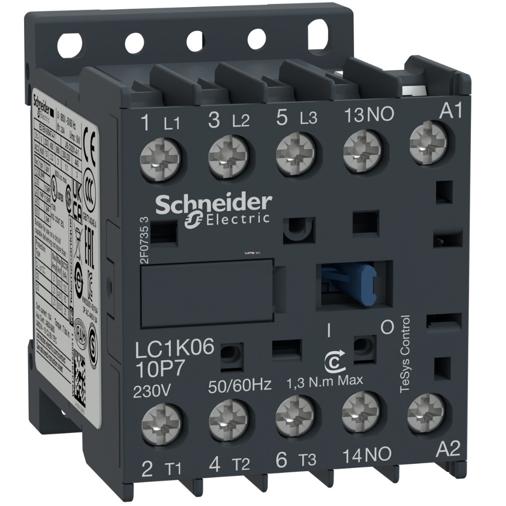 Schneider mágneskapcsoló 6A, AC, 50/60 Hz
