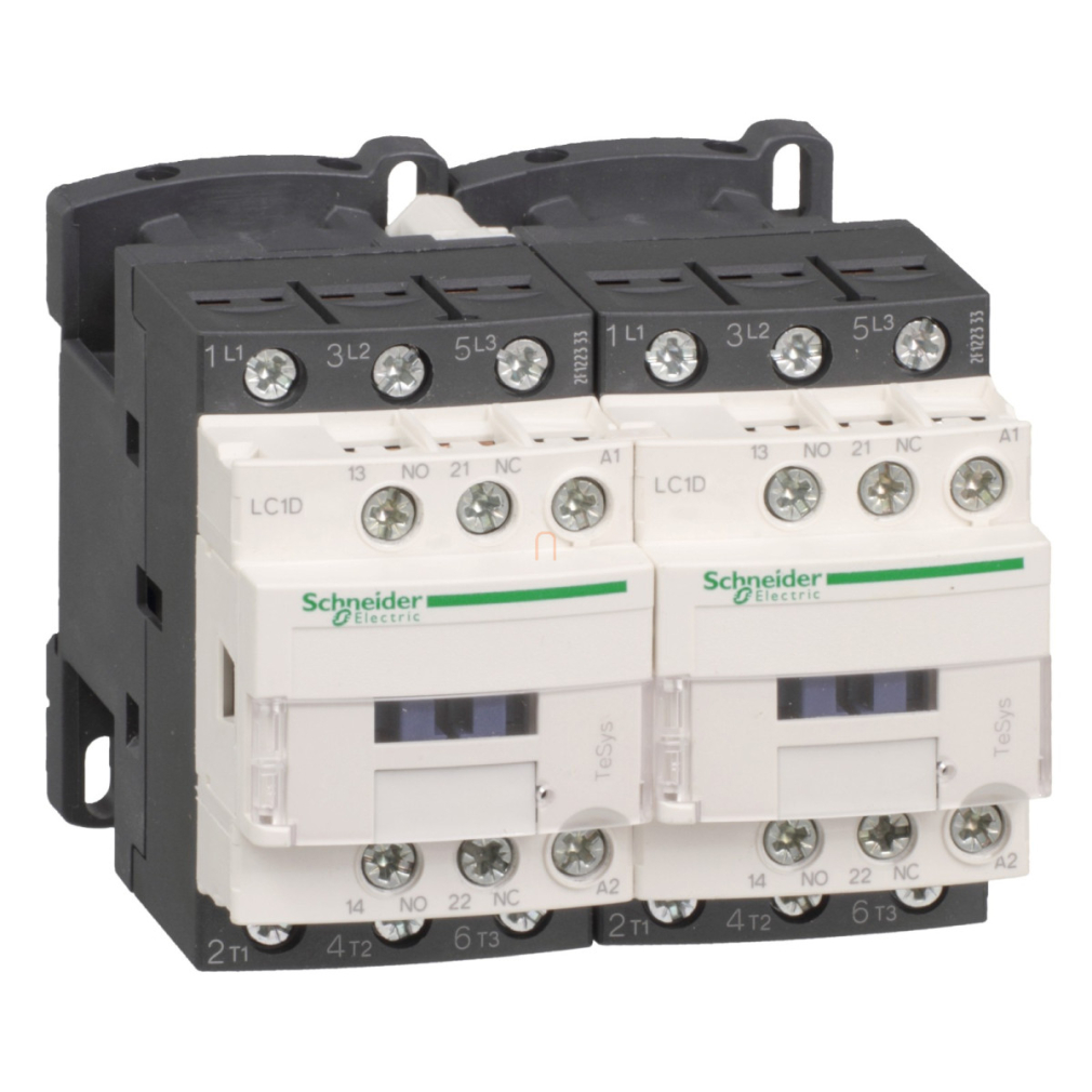 LC2-D18BD DC irányváltó, 7,5kW/18A (400V, AC3), csavaros csatlakozás, 1Z+1NY, Tekercs: 24V DC, Schneider